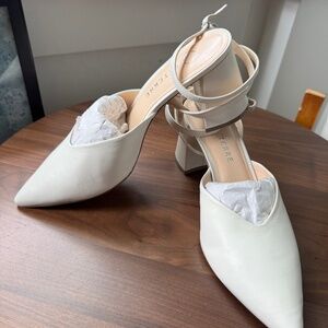 Alterre Heeled Mule with Ankle Strap